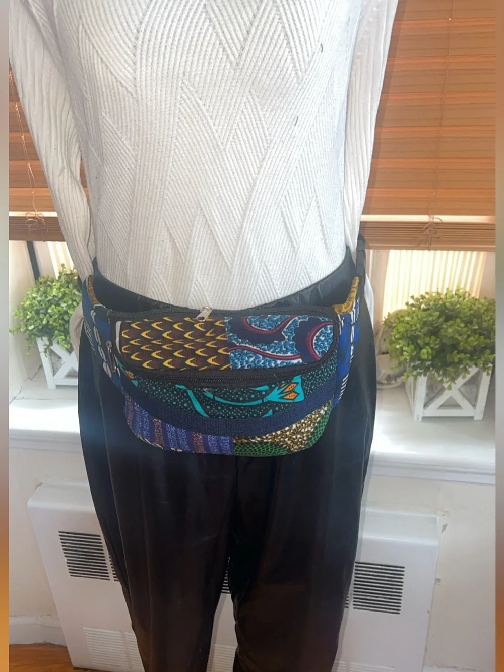 Handmade Ankara Fanny Pack, African Wax Print Crossbody Belt Bag